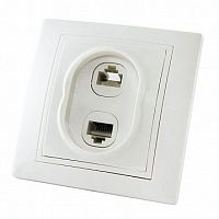 Розетка 2xRJ11+RJ45 Cat.5 ТАЙМЫР, белый | код. SQ1814-0023 | TDM