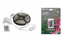 Комплект светодиодной ленты SMD5050-30 LED/м-12 В-7,2 Вт/м-IP65-RGB (5 м), 24 Вт, IR-контроллер TDM | код SQ0331-0235 | TDM