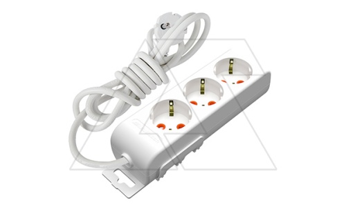 Ri-tech - Удлинитель 3x2P+E, нем. ст., со шторками, кабель 3x1,5мм?, 5м, белый | код 001-175-314002-05-00 | Mutlusan