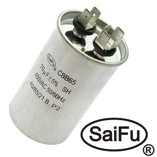 Пусковой конденсатор SAIFU CBB65, 10 мкФ, 450 В | код 104253 | Saifu