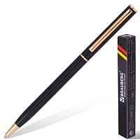Ручка бизнес-класса шариковая BRAUBERG Slim Black, корпус черный, узел 1 мм, линия письма 0,7 мм, синяя, 141402 | код 141402 | BRAUBERG