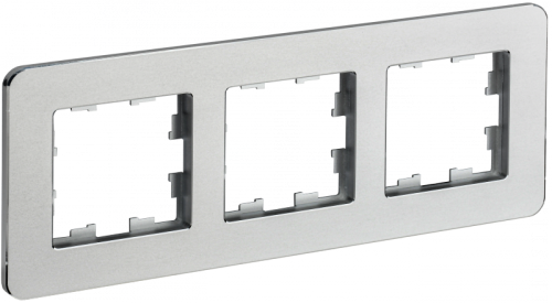 BRITE Рамка 3-мест. РУ-3-1-Бр металл алюм. RE IEK | код BR-M32-M-01-K47 | IEK