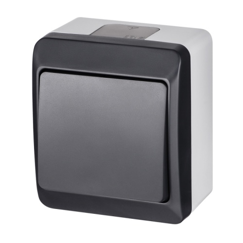 HERMES - Выключатель/переключатель на 2 направления, 10A/250V, IP44, антрацит | код 0331-07 | Elektro-plast Nasielsk