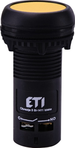 Кнопка монобл. утопл. ECF-11-Y (1NO+1NC, желтая) | код 004771472 | ETI
