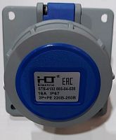 Розетка скрытая 4132 2Р+РЕ 16А 220В-250B IP67 HLT | код 083-04-028 | HLT