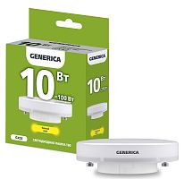 Лампа светодиодная T80 таблетка 10Вт 230В 3000К GX53 GENERICA | код LL-T80-10-230-30-GX53-G | IEK