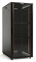 Шкаф напольный 19-дюймовый 42U 2055x600х1200 мм (ВхШхГ) передняя и задняя распашные перфорированные двери -0.75 ручка с замком крыша нового типа цвет черный (RAL 9004) (разобранный), Hyperline TTB-4262-DD-RAL9004 | код 396014 | Hyperline Се