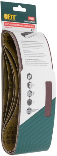 Ленты шлифовальные бесконечные, водостойкие, на тканевой основе, 5 шт, 75х457 мм Р 240 | код 39689 | FIT фото 3