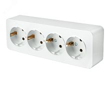 Розетка четырехместная с/з 250В 10А серия София белый STEKKER | код 49308 | Feron
