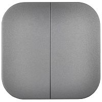 GLORY Выключатель 2-клавишный для открытой установки 10А ВС20-2-0-ХСм сталь матовый IEK | код EVH20-K46M-10 | IEK