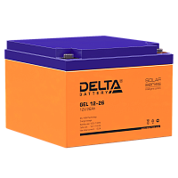 Аккумуляторная батарея GEL 12-26, напряжение 12В емкость 26Ач. Delta | код 1829641 | DELTA