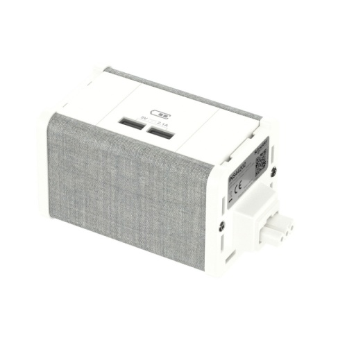 Unica System+ Блок 2xUSB типа A/А БЕЛЫЙ/СЕРАЯ ТКАНЬ | код INS44202 | Systeme Electric
