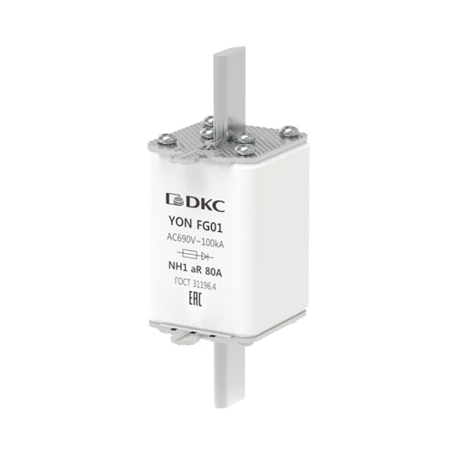 Предохранитель YON ножевого типа FG1 80А 690V характеристика aR | код 1FG01-0080-690V-AR | DKC