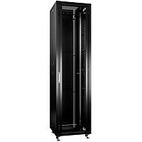 Cabeus SH-05C-47U60/80-BK Шкаф монтажный телекоммуникационный 19 напольный для распределительного и серверного оборудования 47U 600x800x2277mm (ШхГхВ) передняя стеклянная и задняя сплошная металлическая двери, ручка с замком, цвет черный (RAL 9004) Код то
