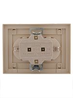 Розетка RAIN двойная с/з керамика крем | код 703-0303-127 | Lezard
