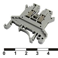 Клеммная колодка на DIN-рейку RUICHI PC 1.5, 10 А, 800 В, 1-проводное соединение, 26-16 AWG, PA66, корпус серый | код 80961 | Ruichi