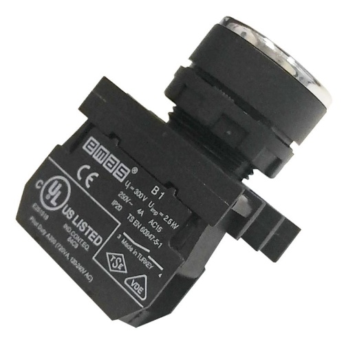 Кнопка нажимная круглая с "0" B100DH-0 черн. EMAS B100DHO фото 2