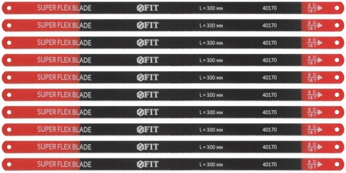 Полотна ножовочные односторонние 300 мм (Super Flex), 10 шт (18 ТPI) | код 40170 | FIT фото 5