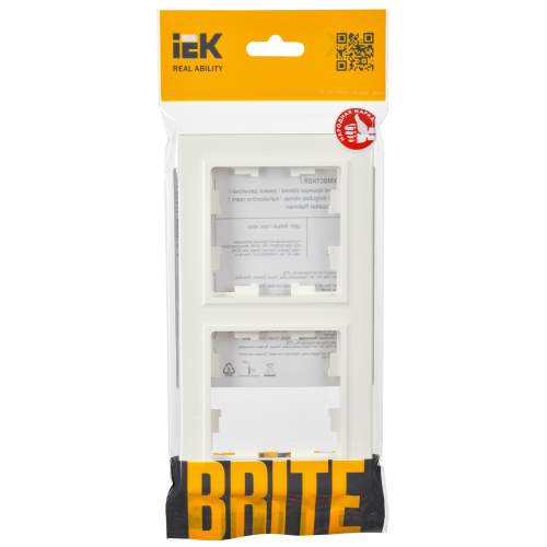 BRITE Рамка 2-местная РУ-2-БрБ белый | код BR-M22-K01 | IEK фото 2