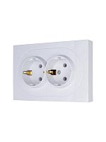 Розетка 2-м СП OSEN с заземл. ПБТ механизм бел. LEZARD 743-0200-127B