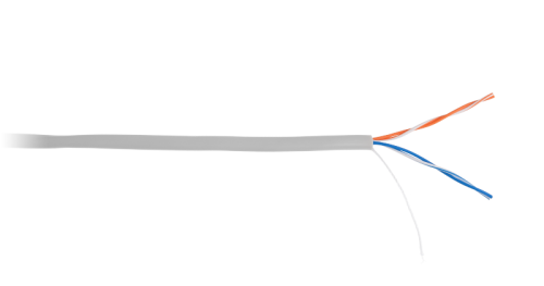 Кабель NETLAN UTP 2 пары, Кат.5, внутренний, PVC, 24 AWG, одножильный, 100МГц, 230м | код _EC-UU002-5-PVC-GY_230 | NETLAN