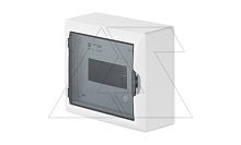 Щит навесной ECO BOX 1x8M, N/PE 2x 2x16+5x10mm2, дымчатая пласт. дверь, белый RAL9003, 198x228x96mm, IP40 | код 2502-01 | Elektro-plast Nasielsk