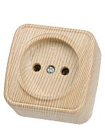 Розетка 2П открытой установки IP20 10А, сосна Дача Народная | код SQ1824-0037 | TDM НАРОДНЫЙ