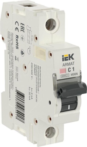 ARMAT Автоматический выключатель M06N 1P C 1А | код AR-M06N-1-C001 | IEK 