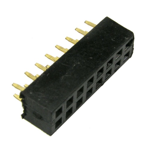 Гнездо для плат 2.00 мм RUICHI PBD2-16 (PBD2-2x8) 2.00 мм, 16 контактов | код 63434 | Ruichi