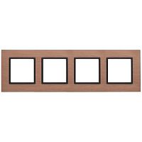 Рамка на 4 поста, металл, Эра Elegance, медь+антр, 14-5204-14 | код Б0034562 | ЭРА