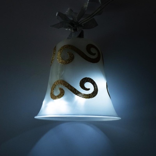 Игрушка на елку "Светящийся шар" LBLFS1-10B-2 10см на батарейках 2АА бел. (упак.24 шт) SHLights 4610003329525 фото 6