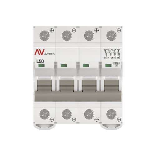 Выключатель автоматический AV-10 DC 4P 50A (L) 10kA EKF AVERES | код mcb10-DC-4-50L-av | EKF фото 4