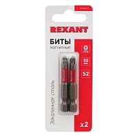 Бита PZ2*50 мм для шуруповерта сталь S2 (упак. 2 шт.) REXANT | код 92-0419-1 | REXANT