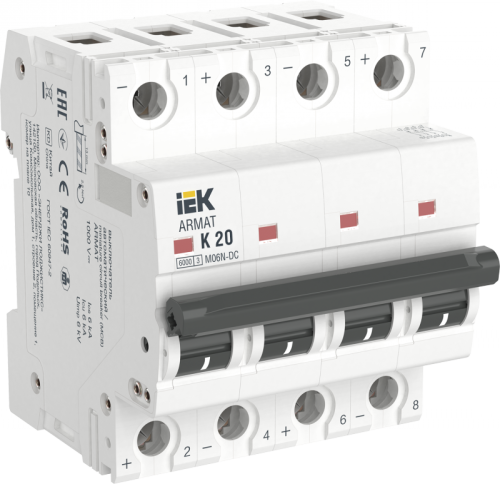 ARMAT Авт. выкл. M06N-DC 4P K 20А IEK | код AR-M06N-4-K020DC | IEK