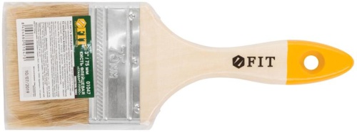 Кисть флейцевая "Стандарт-Плюс" натур. светлая щетина деревянная ручка 3дюйм (75мм) FIT 01047 фото 3