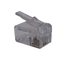 Коннекторы 4P4C (Телефонные разъемы) (RJ-11) Уп. 100шт. (RJ-11 4P4C) | код 10-0229 | SUPRLAN