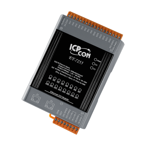 ET-7255 CR Ethernet I/O Module with 2-port Ethernet Switch, with 8-ch DI, 8-ch DO (RoHS) | код 00-06099224 | ICP DAS