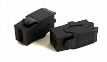 Вставка формата Keystone Jack с проходным адаптером HDMI (Type A) 90 градусов ROHS черная, Hyperline KJ1-HDMI-AV18-BK | код 251213 | Hyperline