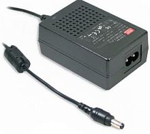 Адаптер настольный, AC-DC, медицинский, 25Вт, вход 80...264B AC 47...63 Гц, 113...370B DC, выход 18В/1,38A, изоляция 4000В AC, 79x54x33мм, -25...+60С, сетевой разъём IEC320-C8, выходной разъем 11, диам. 5.5х2.1мм | код GSM25B18-P1J | MeanWe