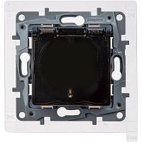 Розетка с заземлением IP44 - Legrand Etika - со шторками с защитной крышкой 16А 250В винтовые зажимы - антрацит | код 672626 | Legrand