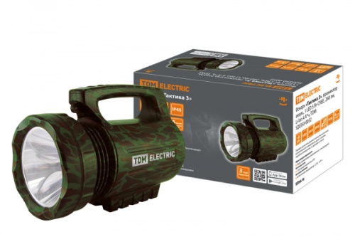 ФонарьТактика 3, прожектор аккум.,1 LED 5 Вт CREE, 260 лм, Li-Ion 4 А*ч, TDM | код SQ0350-0052 | TDM