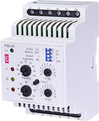 Двухуровневое реле контроля тока PRI-41 230V (3 диапазона) (2x16A_AC1) | код 002471601 | ETI