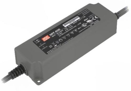 Источник питания AC-DC, 60Вт, вход 90…305В AC, 47…63Гц /127…431В DC, выход 30В/2A, ККМ, изоляция 3750В AC, в кожухе 150х53х35мм, -40…+70С, функция димминга | код NPF-60D-30 | MeanWell