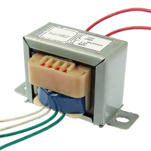 Трансформатор 50гц RUICHI EI41*20 220v to 2x12v 4W, крепление на 2 винта | код 97731 | Ruichi
