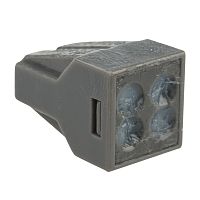 Экспресс-клемма с пастой СМК 773-304, 4-проводная до 2,5 мм кв, серая (100 шт./уп.) REXANT | код 07-3040 | REXANT