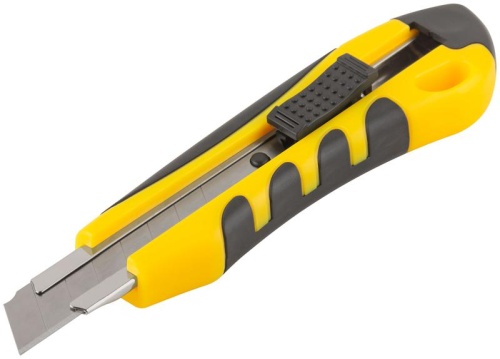 Нож технический 18мм усиленный прорезиненный FIT 10252 фото 2