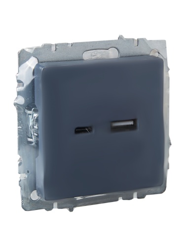 BRITE Роз. USB A+C 18Вт РЮ11-1-БрМ мар. IEK | код BR-U22-018-K35 | IEK фото 3