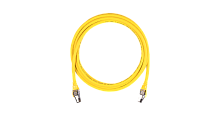 Коммутационный шнур NIKOMAX S/FTP 4 пары, Кат.8 (Класс I), 2000МГц, 2хRJ45/8P8C, T568B, заливной, с защитой защелки, многожильный, BC (чистая медь), 24AWG (7х0,195мм), LSZH нг(А)-HFLTx, желтый, 1м | код NMC-PC4SI55B-010-C-YL | NIKOMAX Серия