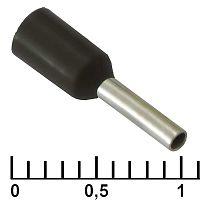Наконечник на кабель RUICHI DN00706, чёрный, 1.2x6 мм, 0.75 мм2 | код 90964 | Ruichi