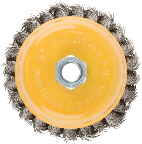 Кордщетка-чашка гайка М14 витая проволока нержавеющая сталь 100 мм | код 38848 | FIT фото 5